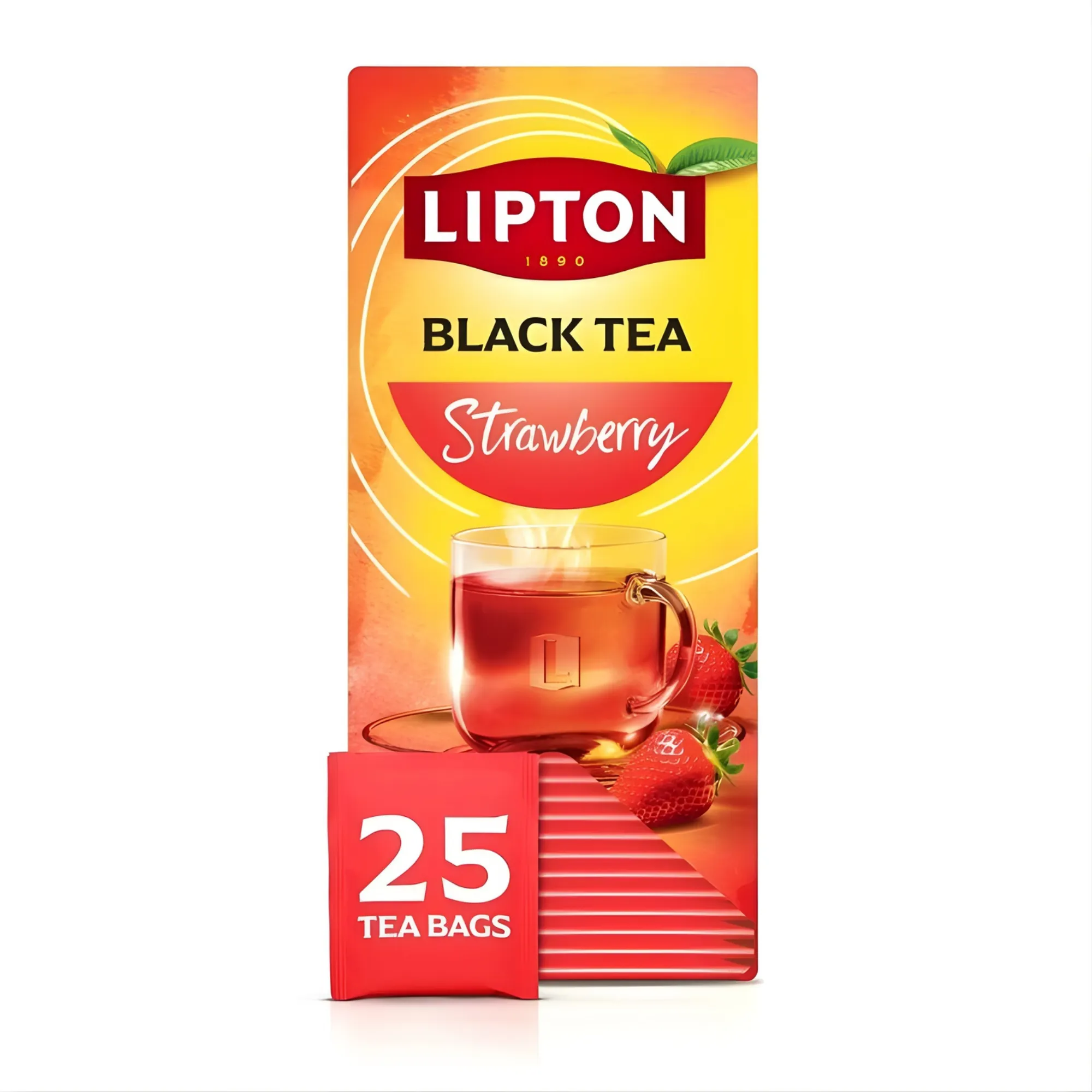 Lipton Feel Good Selection Zwarte Thee Aardbei (6×25 stuks)