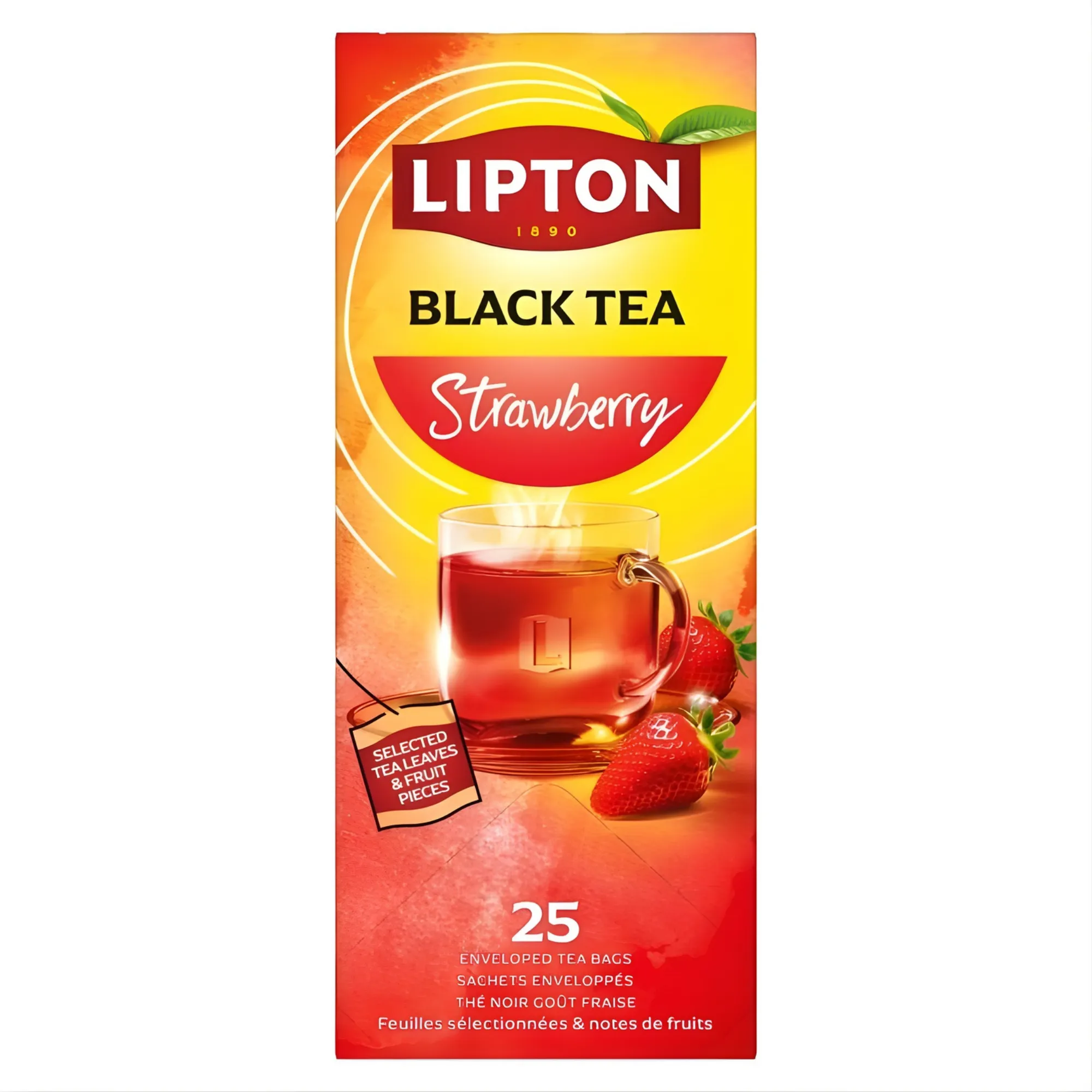 Lipton Feel Good Selection Zwarte Thee Aardbei (6×25 stuks)