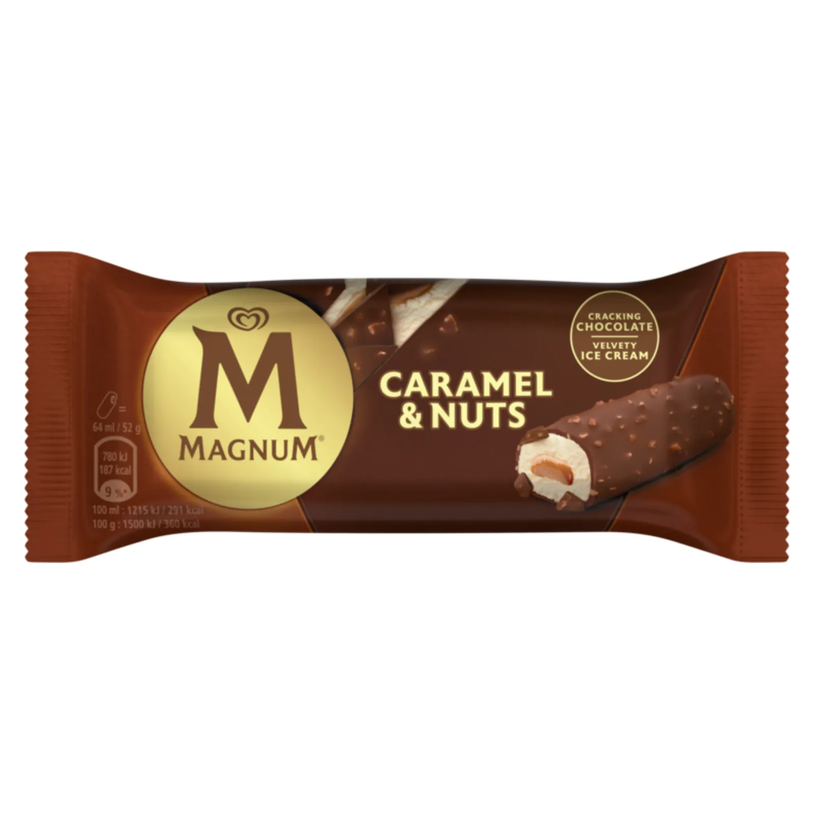 OLA Magnum nuts bar caramel verpakking voorkant