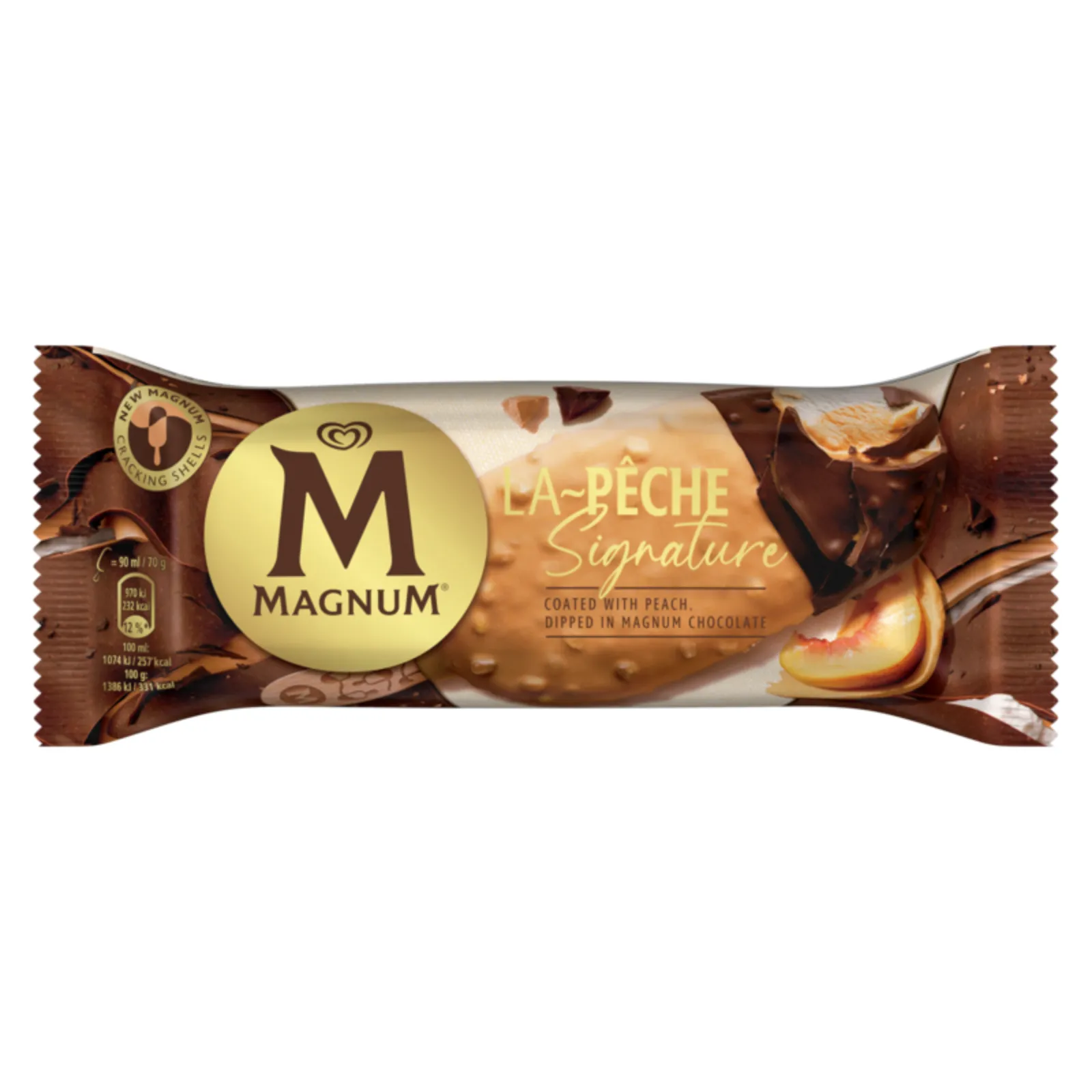 Magnum peach OLA verpakking voorkant