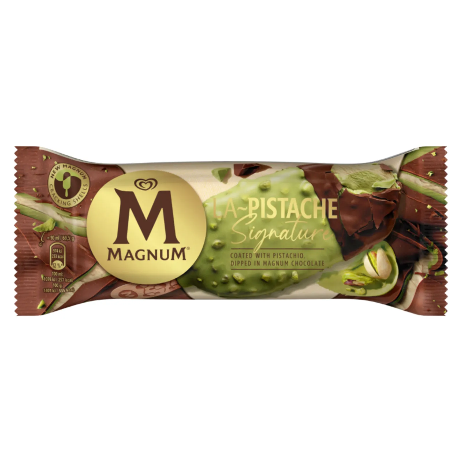 Pistache chocolade Magnum OLA verpakking voorkant