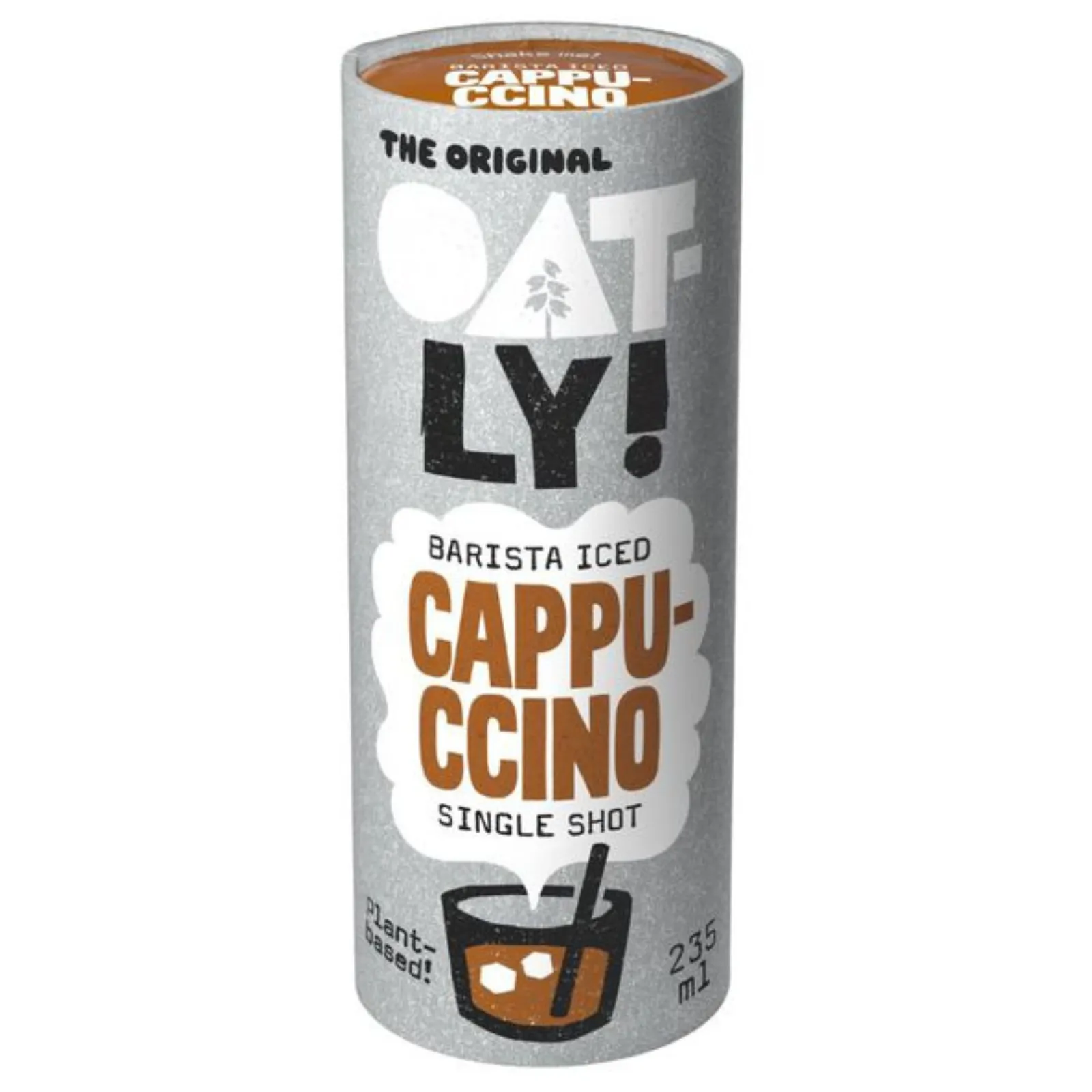 Blikje oatly Cappuccino staand voorkant
