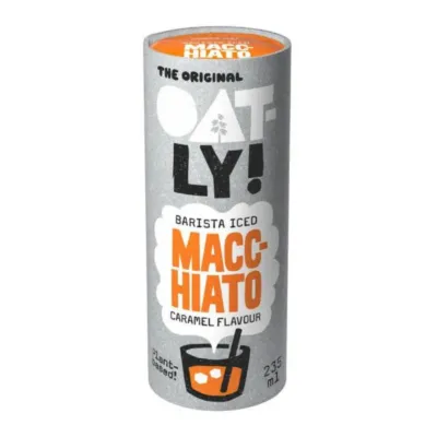 Blikje oatly macchiato staand voorkant