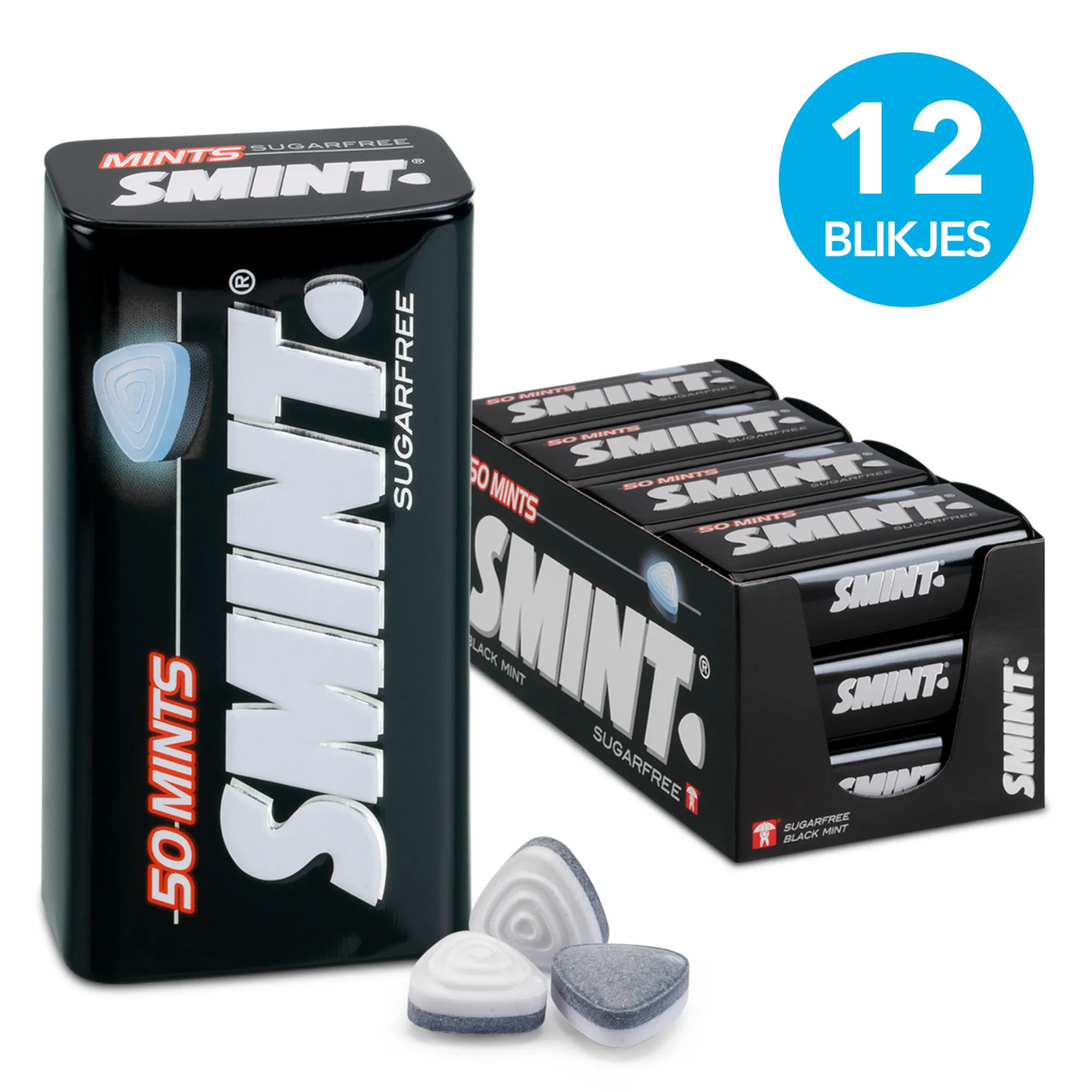 Smint XL Tin Blackmint (12x 50 stuks)