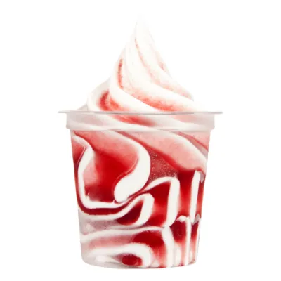 Softijs beker Sundae aardbeisaus voorkant