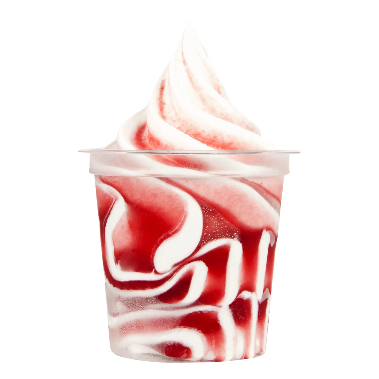 Softijs beker Sundae aardbeisaus voorkant