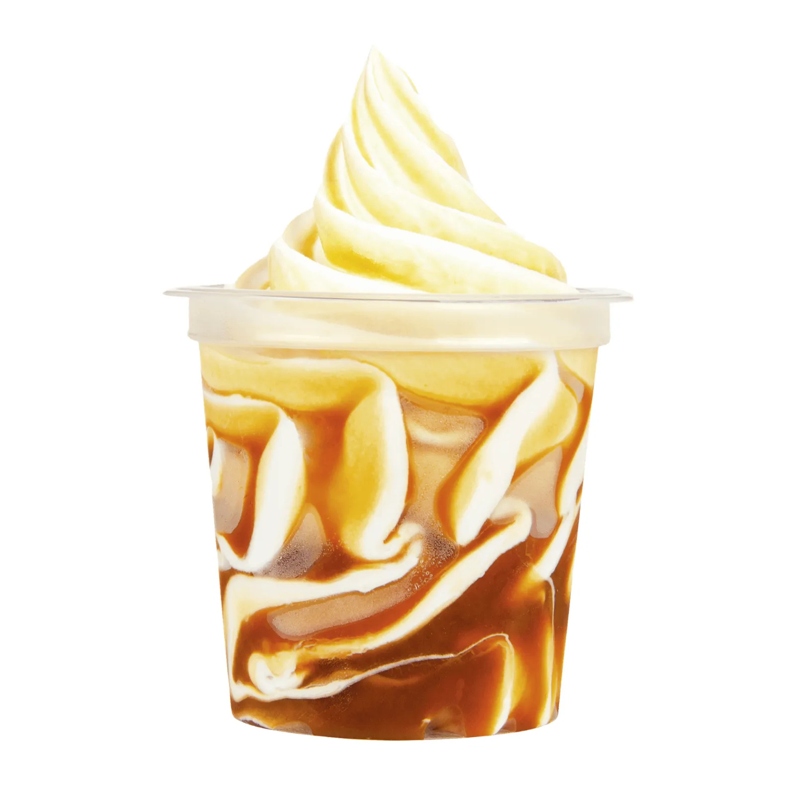 Softijs beker Sundae caramelsaus voorkant