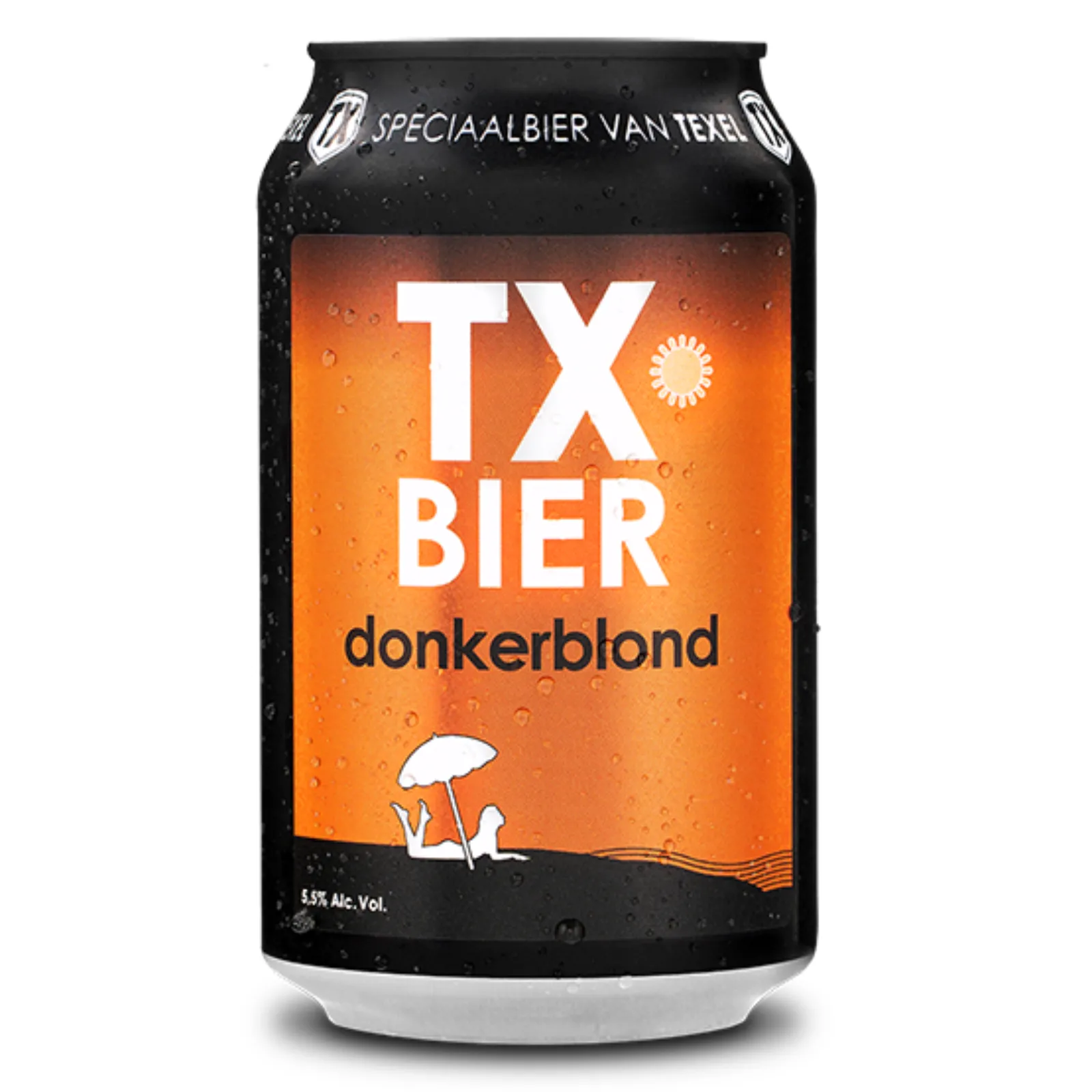 TX bier blikje donkerblond staand