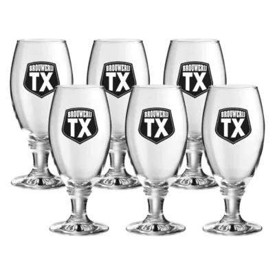TX glazen bierglazen staand voorkant