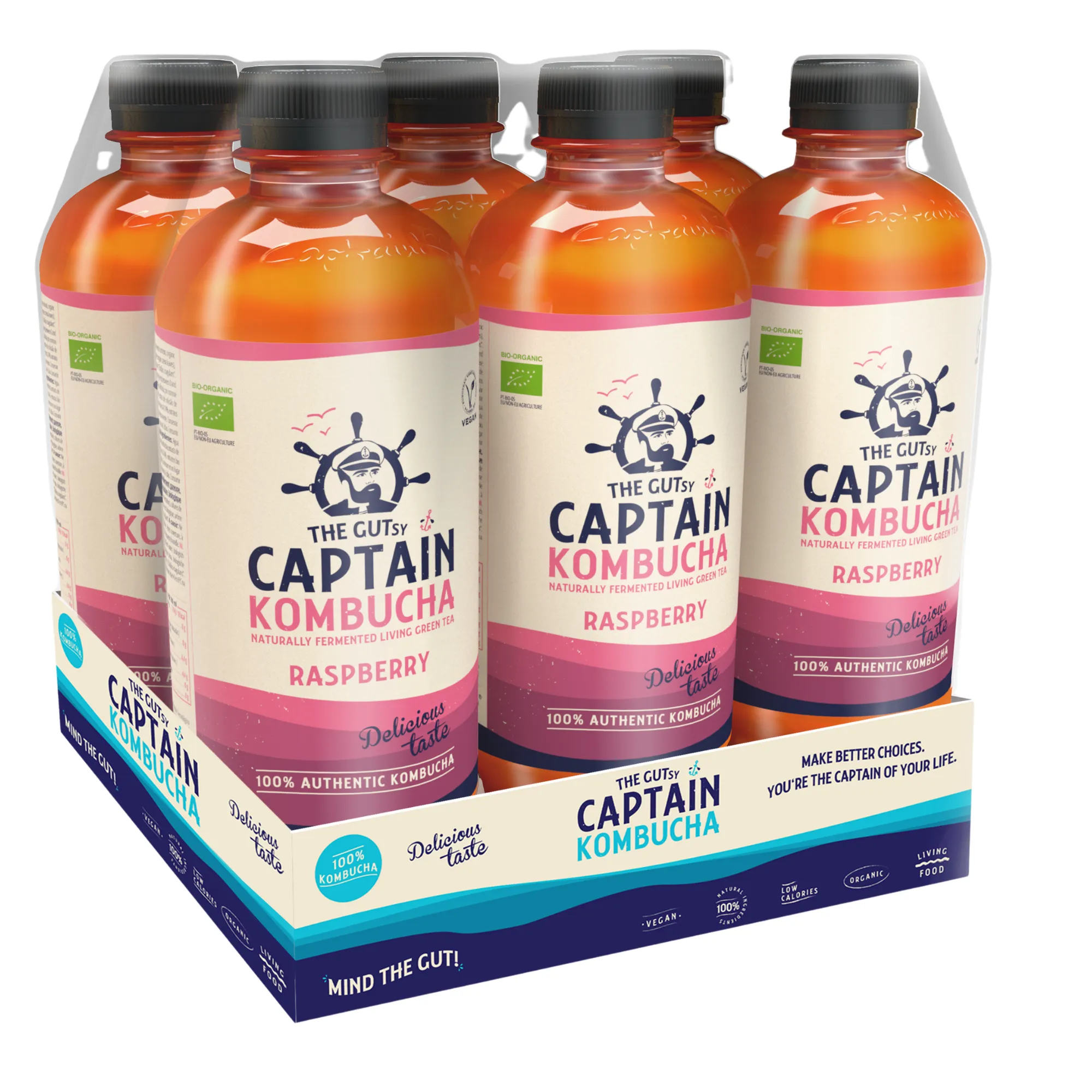 The Gutsy Captain Kombucha Raspberry Bio (6X 1000ml)