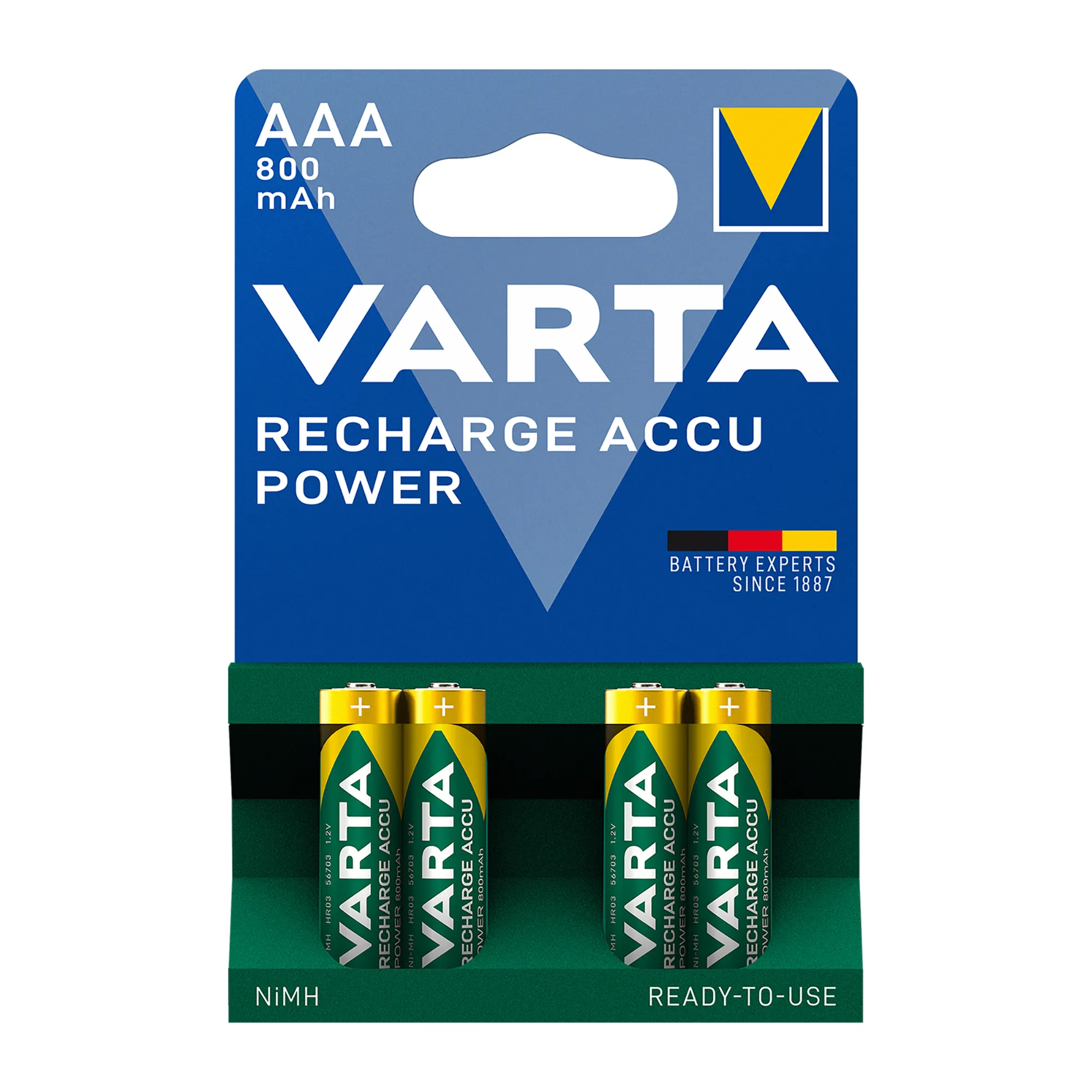 Varta Oplaadbare Batterijen HR03 800mAh AAA (4 stuks)