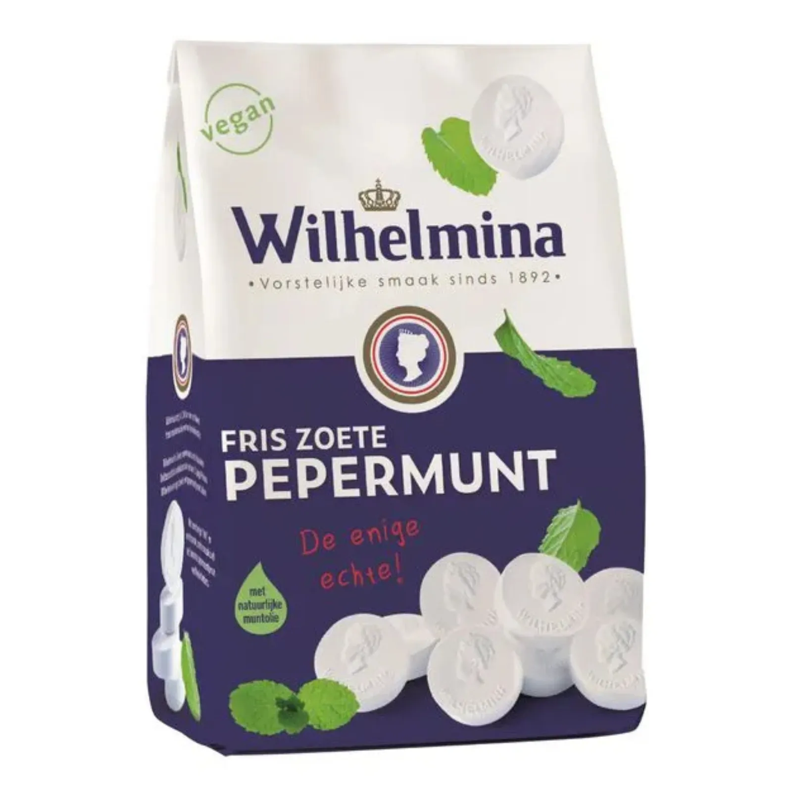 Wilhelmina pepermunt zak voorkant