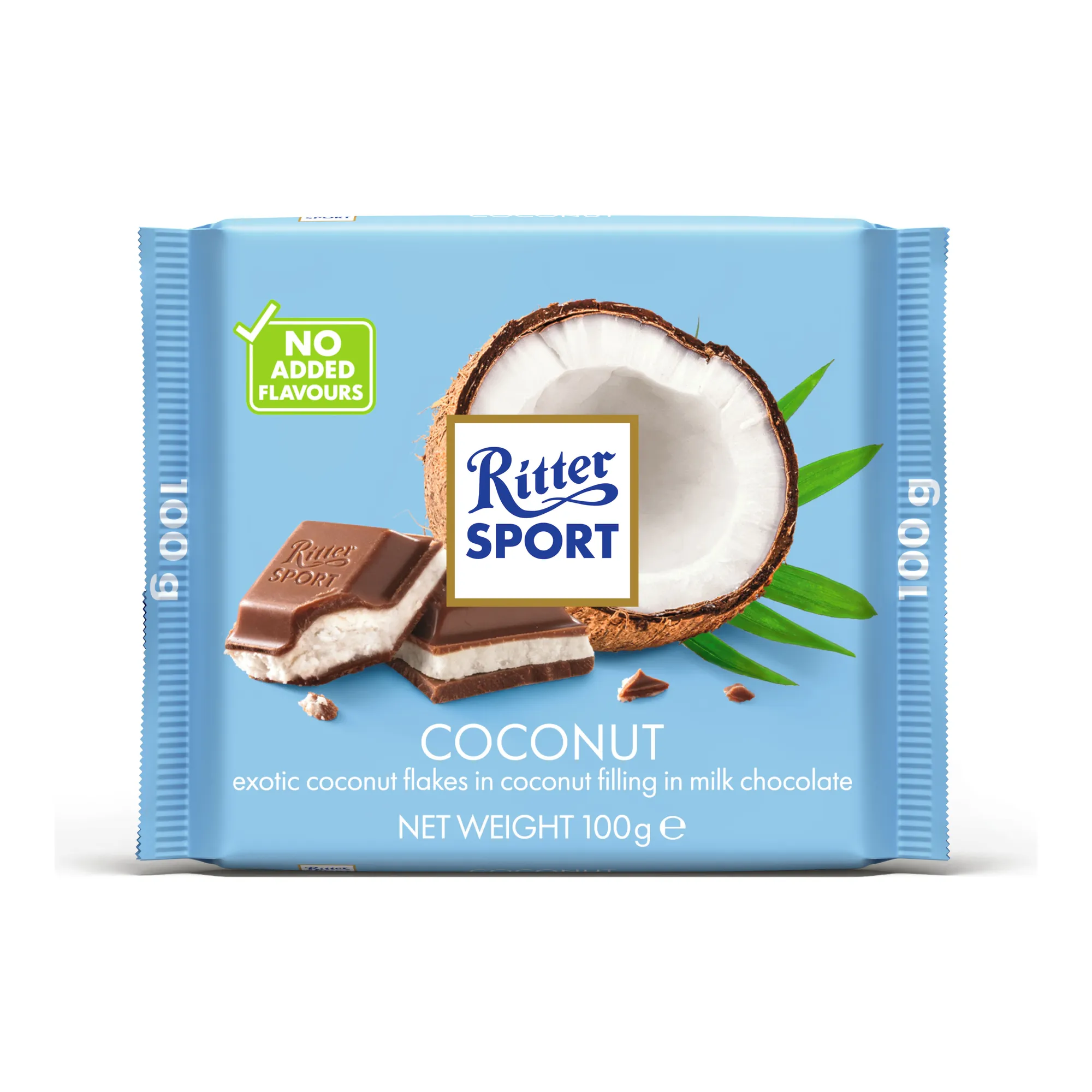 Ritter Sport Melk Chocolade Met Kokosvulling (12x 100 gr)
