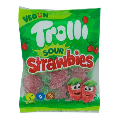 Trolli Sour Strawbies (1 kg) voorkant