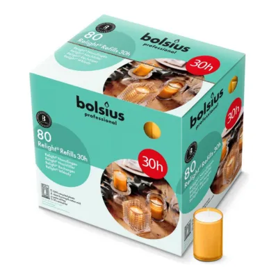 Bolsius Professional Relight Navulling Amber Ø52x64 mm 30 uur (80 stuks)