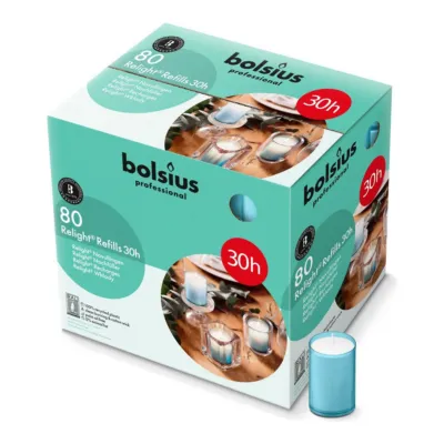 Bolsius Professional Relight Navulling Aqua Ø52x64 mm 30 uur (80 stuks)