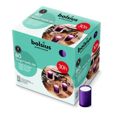 Bolsius Professional Relight Navulling Paars Ø52x64 mm 30 uur (80 stuks)
