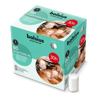 Bolsius Professional Relight Navulling Transparant Ø52x64mm 30 uur (80x)