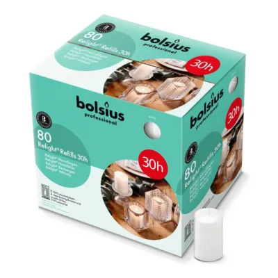 Bolsius Professional Relight Navulling Wit Ø52x64 mm 30 uur (80 stuks)