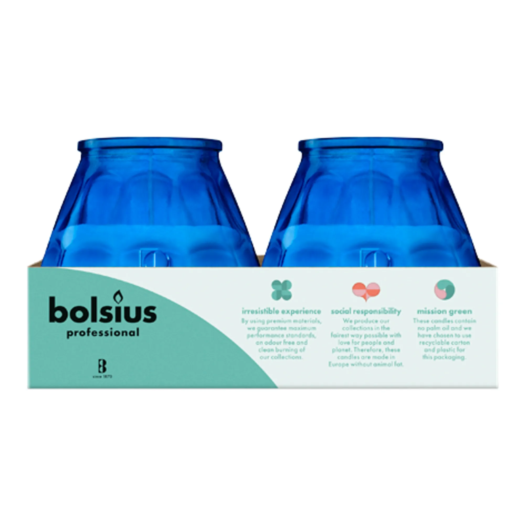 Bolsius Professional Twilight Blauw Ø99x104 mm 70 uur (6 stuks)