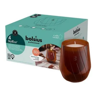 Bolsius Styleco Houder Bruin Ø96x111 mm (2x 4 stuks)