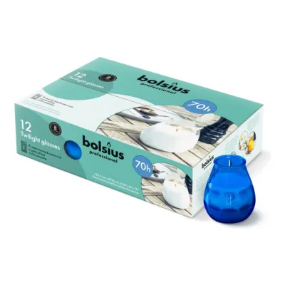 Bolsius Twilight Blauw Ø96x103,5 mm 70 uur (12 stuks)