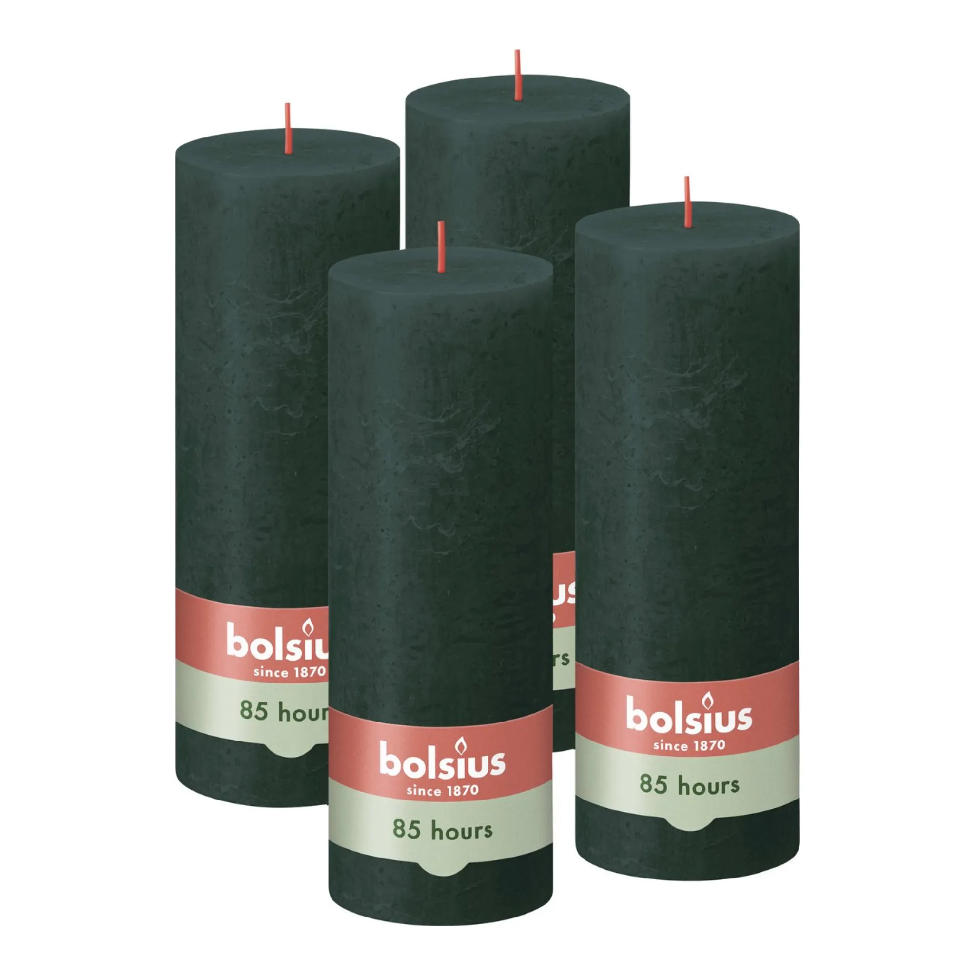 Bolsius Stompkaars Shimmer Pine Green Ø68x190 mm 85 uur (4 stuks) - Afbeelding 2
