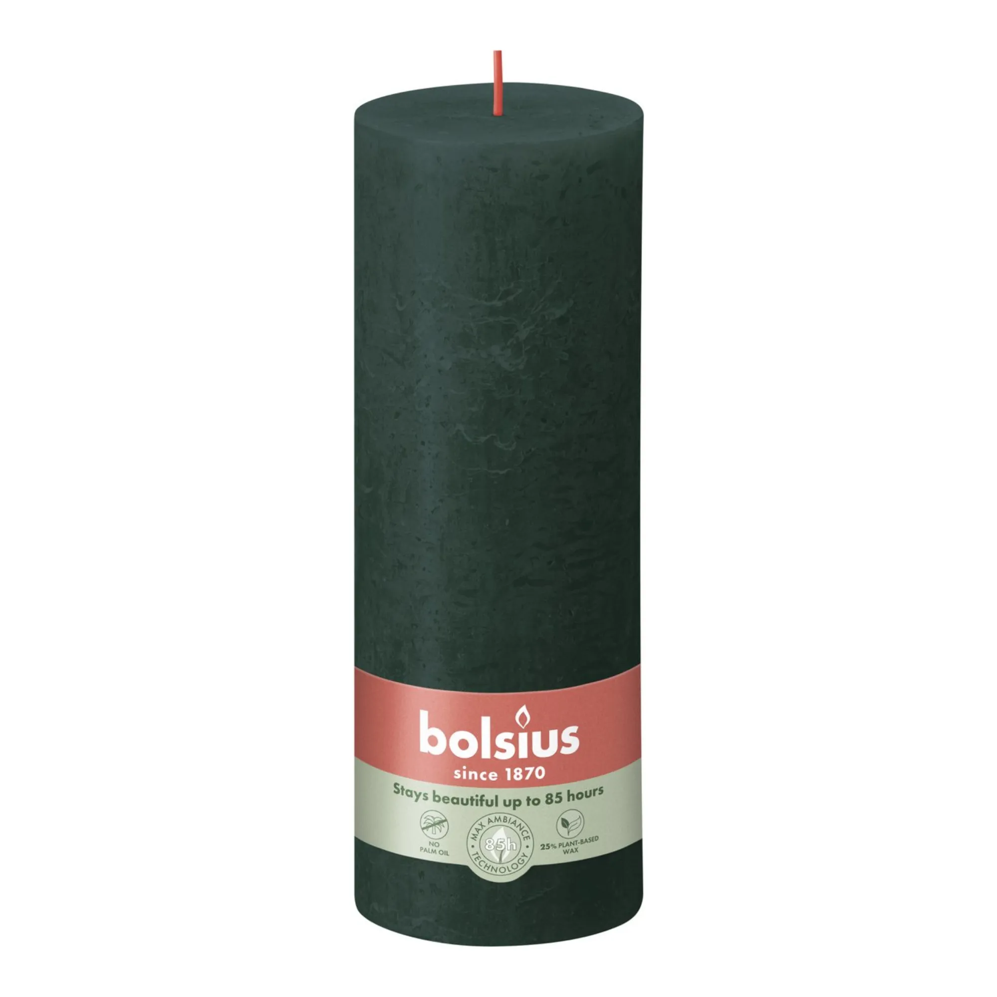Bolsius Rustiek Stompkaars Pine Green Ø68x190 mm 85 uur (4 stuks)