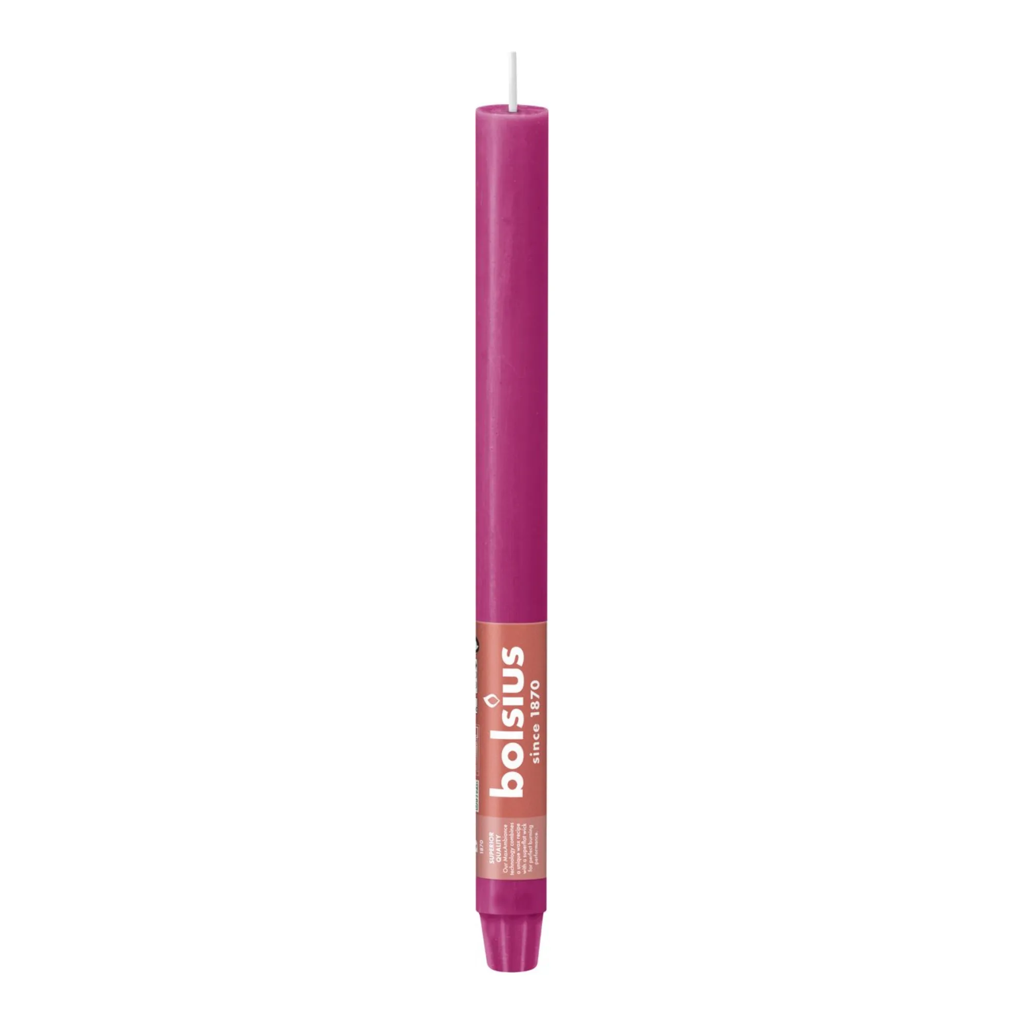 Bolsius Rustiek Tafelkaars Fuchsia Ø23×270 mm 13 uur (9 stuks)