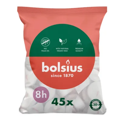 Bolsius Theelichten Ø38×22 mm 8 uur (6x 45 stuks)