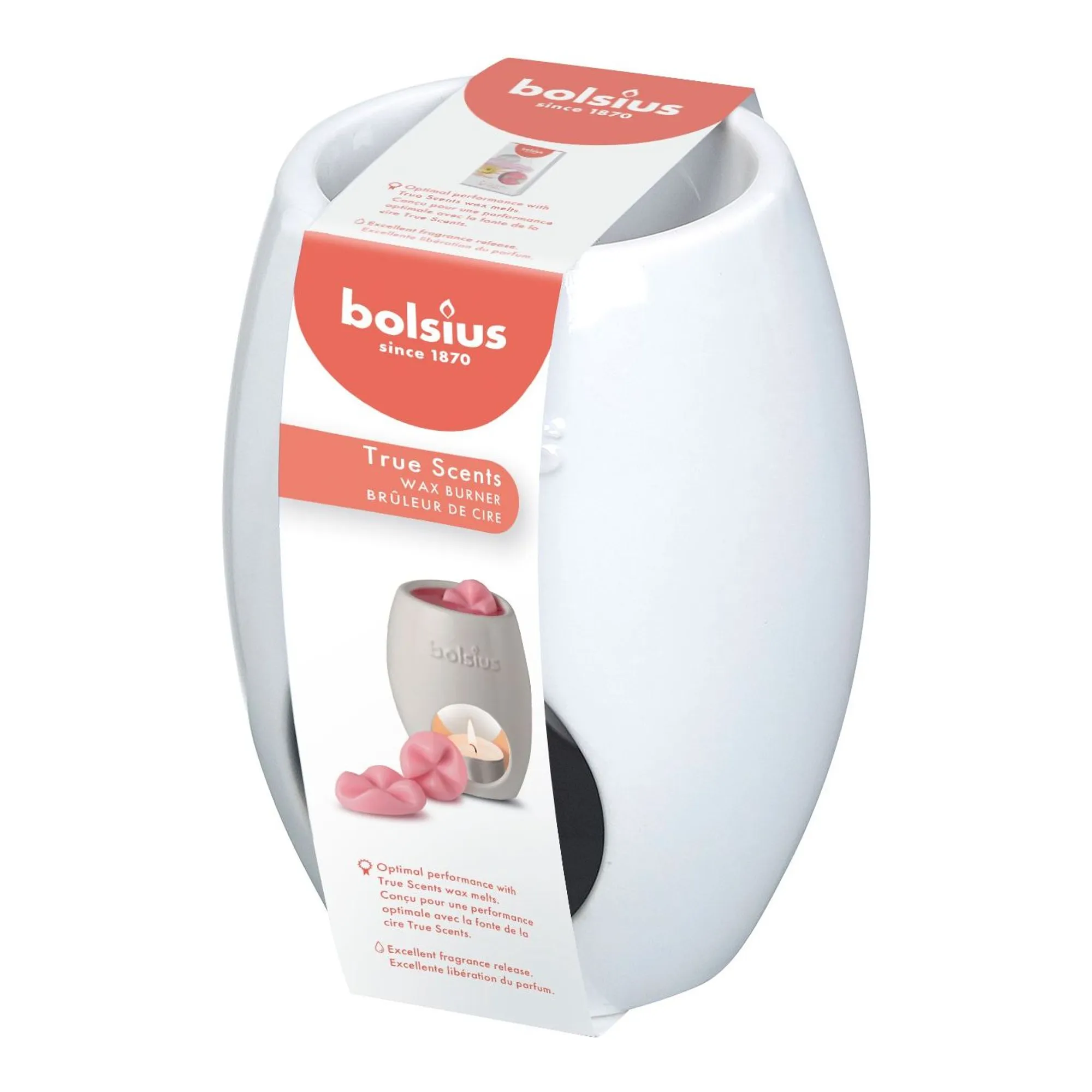 Bolsius Aromatic Waxbrander Ovaal Wit Ø94x123 mm (2 stuks)