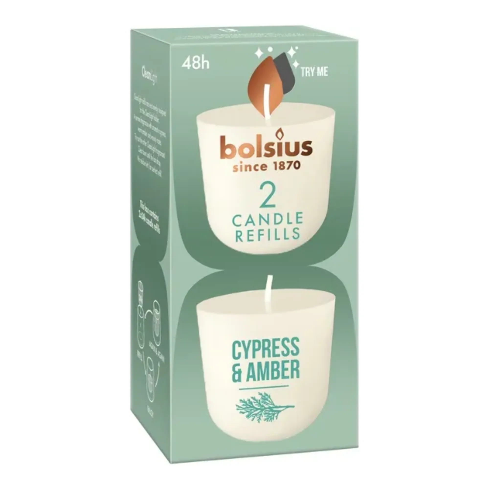 Bolsius CleanLight 2-Pack Cypress & Amber Ø57x116 mm (6x 2 stuks)