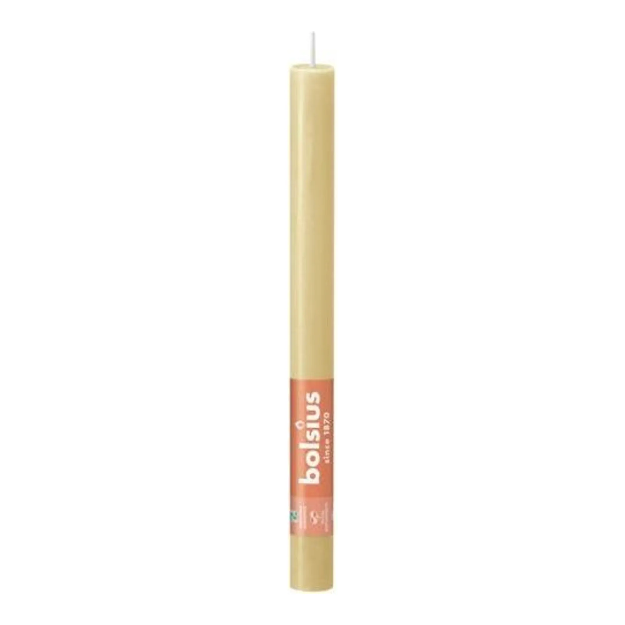 Bolsius Dinerkaars Rustiek 270/23 Haver Beige (8x 8 stuks)