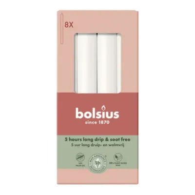 Bolsius Dinerkaarsen Cloudy White Ø20x170 mm 5 uur (4x 8 stuks)