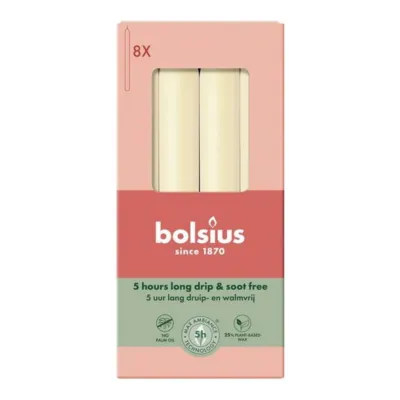 Bolsius Dinerkaarsen Soft Pearl Ø20x170 mm 5 uur (4x 8 stuks)
