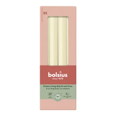 Bolsius Dinerkaarsen Soft Pearl Ø20x230 mm 8 uur (4x 8 stuks)