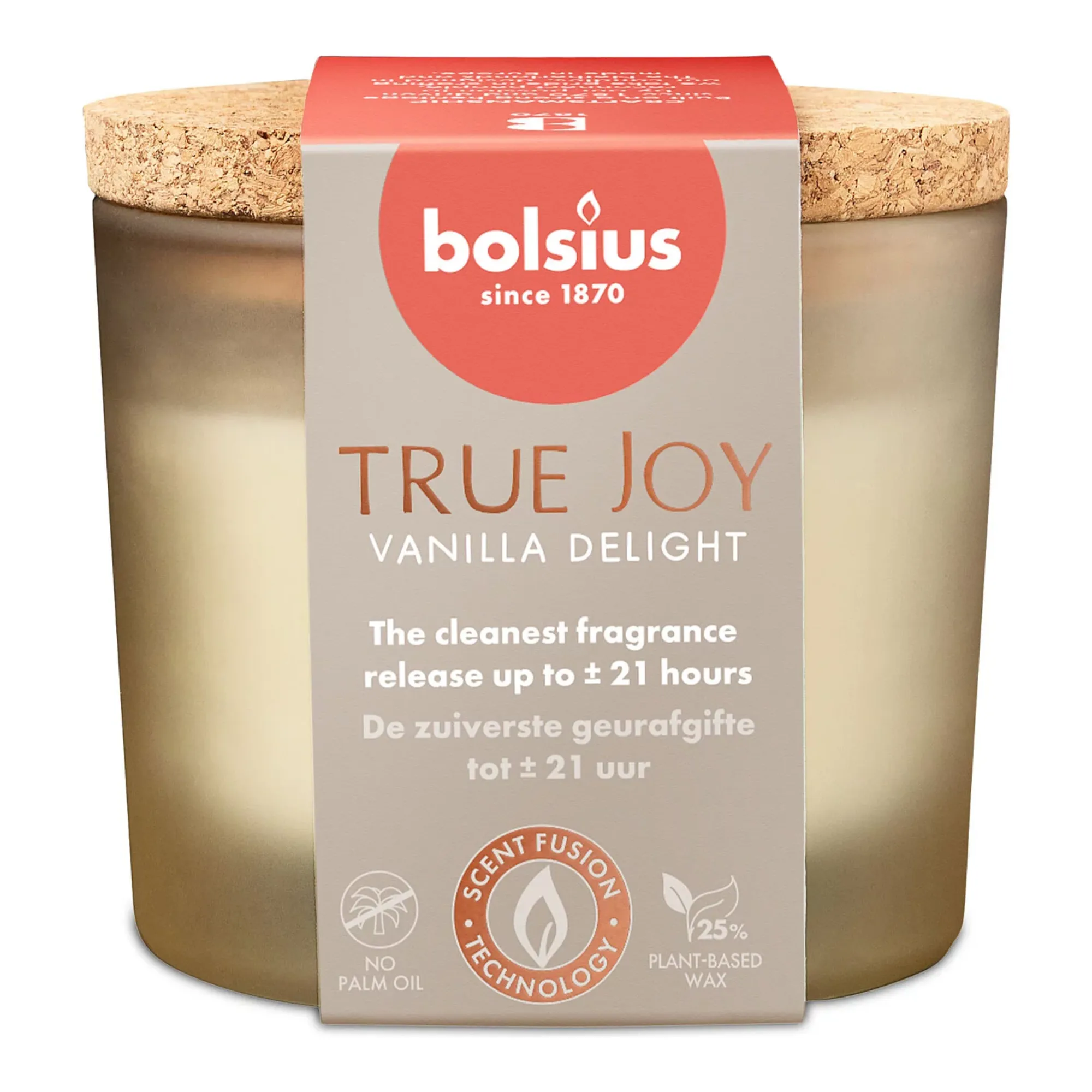 Bolsius Geurglas met Deksel True Joy Vanilla Delight Ø83x66mm 21 uur (6x)
