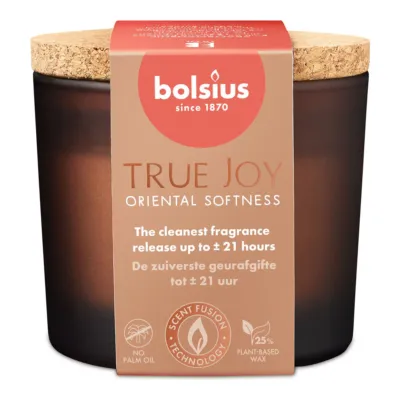 Bolsius Geurglas met Kurkdeksel True Joy Oriental Soft Ø83x66mm 21 uur (6x)