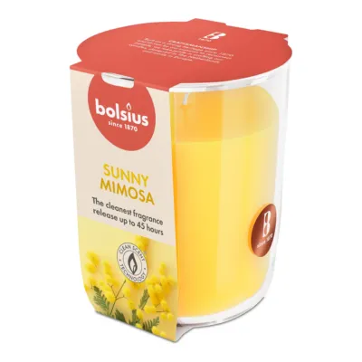 Bolsius Geurglas True Scents Mimosa Ø85x97 mm 45 uur (4 stuks)