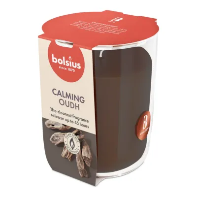 Bolsius Geurglas True Scents Oud Wood Ø85x97 mm 45 uur (4 stuks)