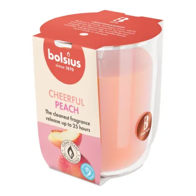 Bolsius Geurglas True Scents Peach Ø73x80 mm 25 uur (6 stuks)