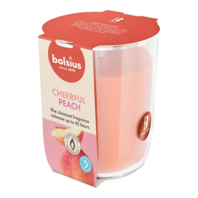 Bolsius Geurglas True Scents Peach Ø85x97 mm 45 uur (4 stuks)