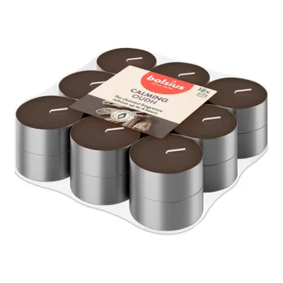 Bolsius Geurtheelichten True Scents Oud Wood Ø38x18mm 4 uur (8x 18 stuks)