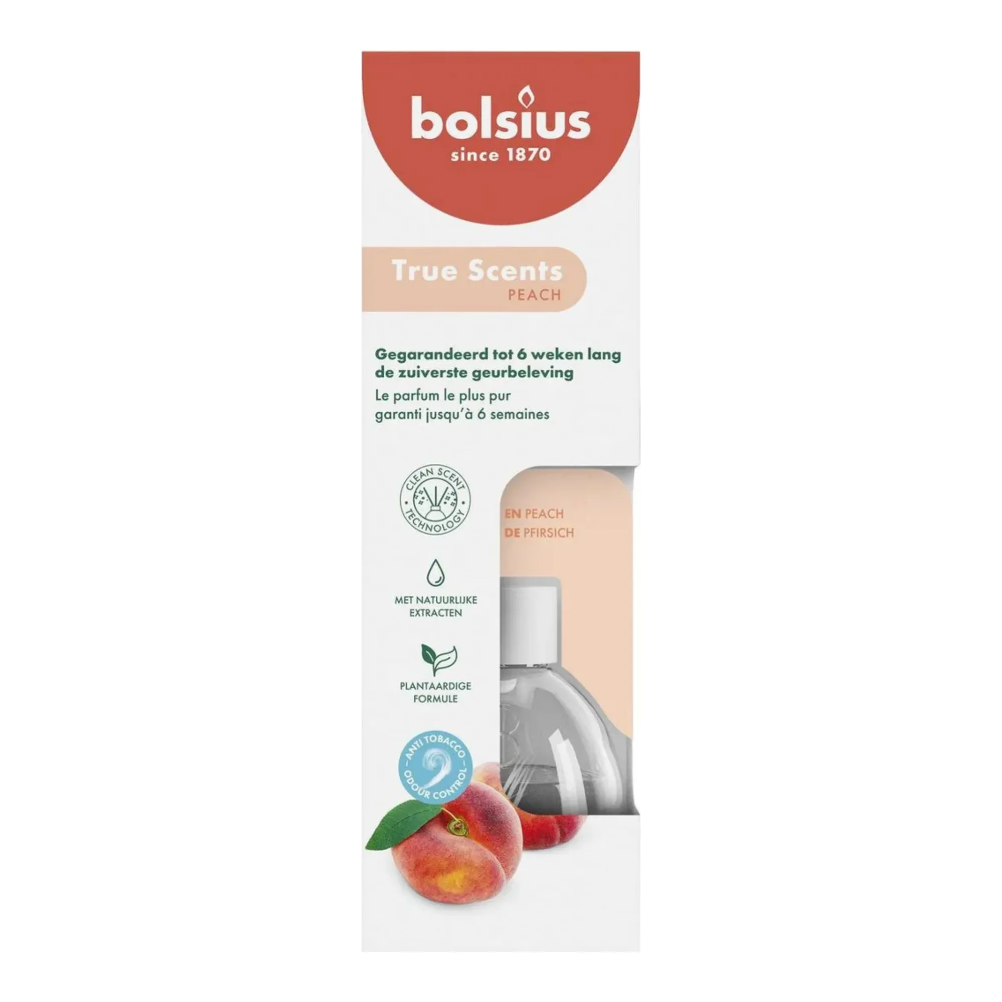 Bolsius Geurverspreiders 60 ml True Scents Peach (6 stuks)