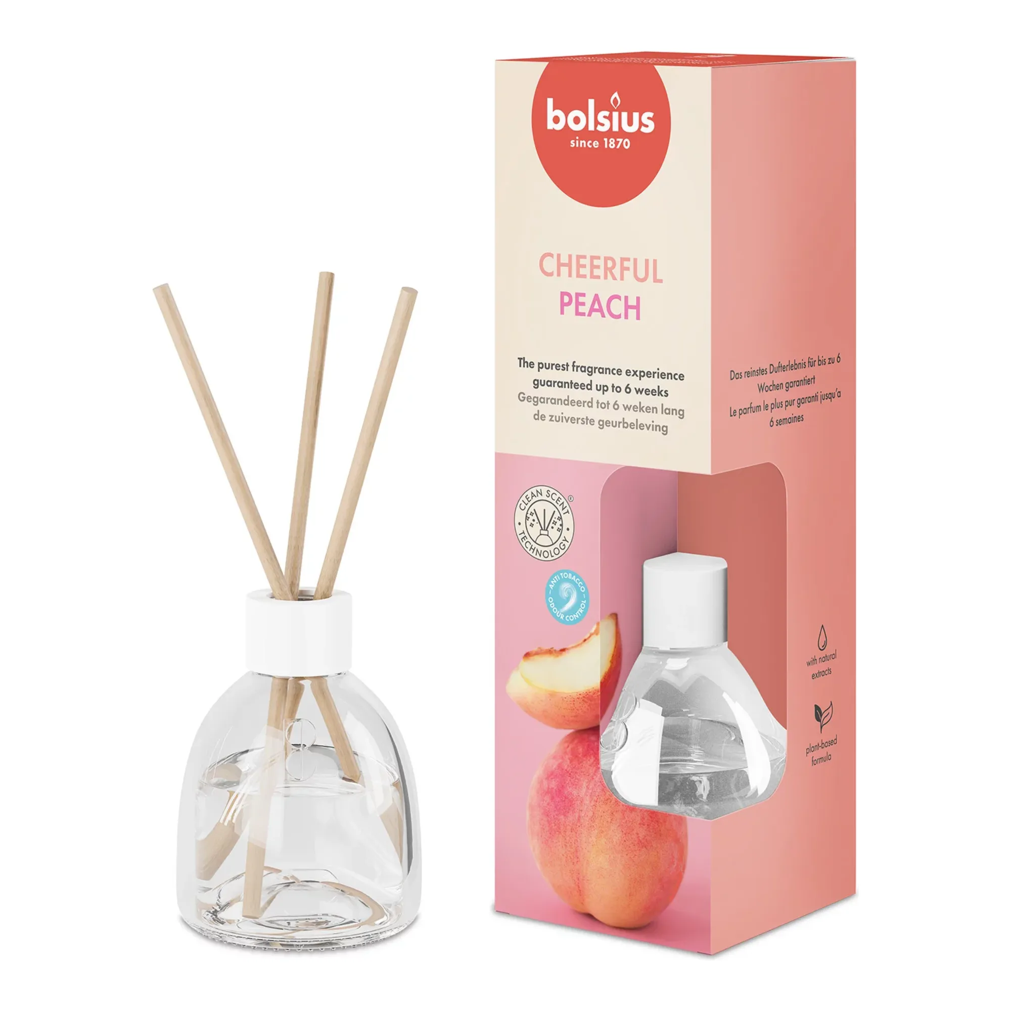 Bolsius Geurverspreiders 60 ml True Scents Peach (6 stuks)