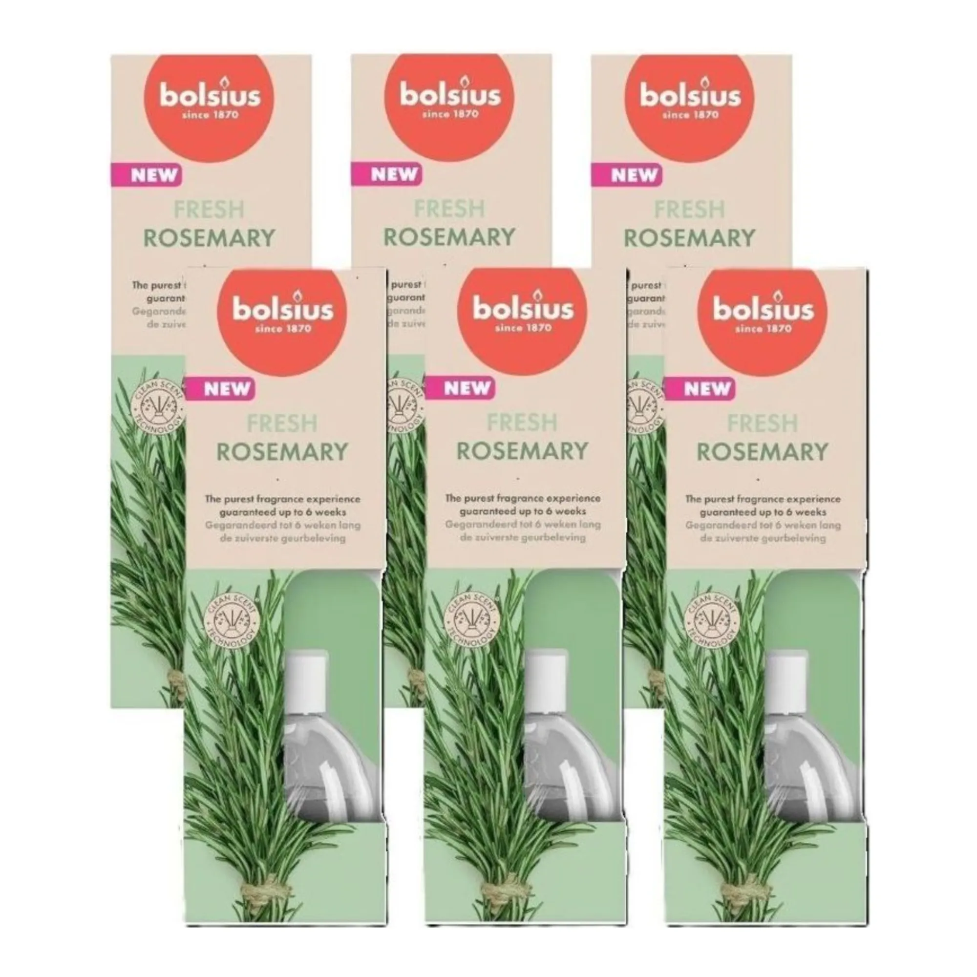 Bolsius Geurverspreiders 60 ml True Scents Rosemary (6 stuks)