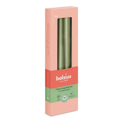 Bolsius Gotische Kaarsen Fresh Olive Ø24x245 mm 7 uur (8x 4 stuks)