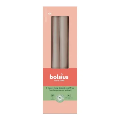 Bolsius Gotische Kaarsen Light Taupe Ø24x245 mm 7 uur (8x 4 stuks)