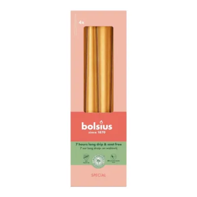 Bolsius Gotische Kaarsen Metallic Golden Orange Ø24x245mm 7 uur (24x)