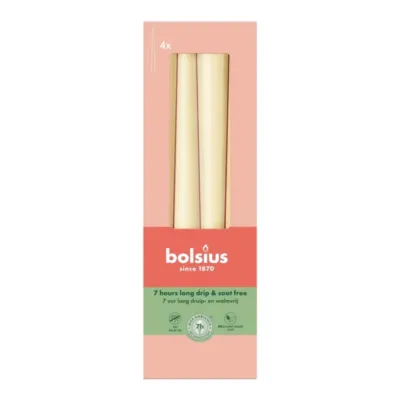 Bolsius Gotische Kaarsen Oat Beige Ø24x245 mm 7 uur (8x 4 stuks)